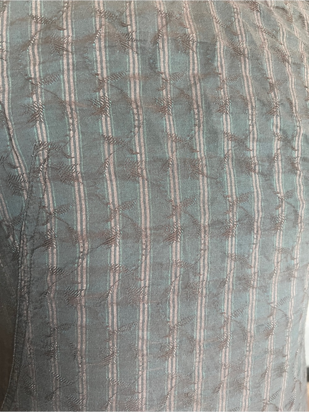 Y2K VTG Cop. Copine Fairy Grunge Midi Dress Gray SZ 40/M Striped Floral Skater - Picture 11 of 16